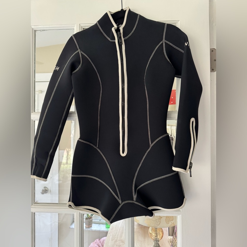 SWISH Black Neoprene Wetsuit with White Stitching